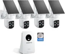 Solar Security Cameras Wireless Outdoor, 4MP Solar Powered Home Security Cameras