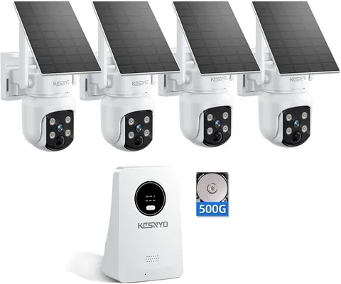 Solar Security Cameras Wireless Outdoor, 4MP Solar Powered Home Security Cameras