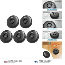 5 Pack Black Water Leak Alarm Detector, 120dB Loud Alert Water Sensor, IP66 W...