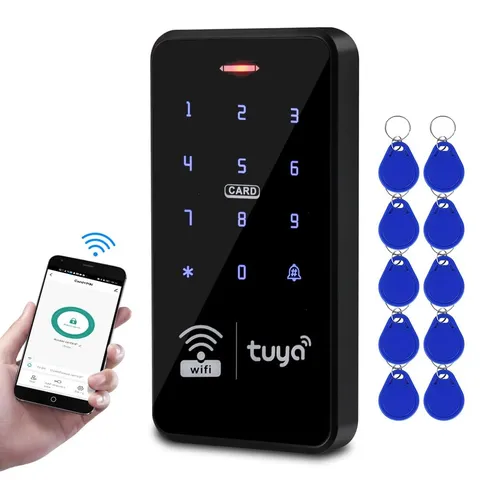 WiFi Tuya Access Control Keypad 125KHz 13.56MHz RFID Keyboard Waterproof Touc...