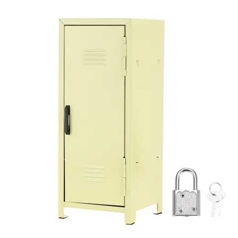 Mini Locker 4.3 x 10.8 Inch, Small Locker with Lock Keys, Yellow
