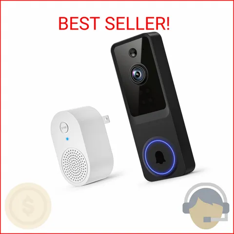 1080p Wireless Video Doorbell Camera with Smart AI Human Detection, Two-Way Audi