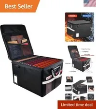 Portable Fireproof File Box with Combination Lock - Secure Storage for Valuables