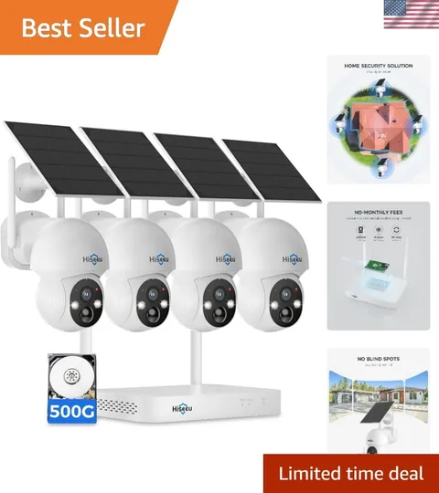 All-Weather Solar Security Camera System W/ Color Night Vision & Remote Access