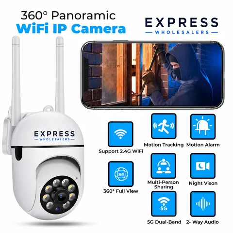 1080P Smart Wireless WiFi Security Camera 355° Night Vision Indoor Outdoor