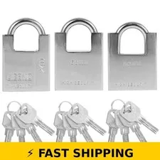 Wekvgz Heavy Duty Padlock Set - 3 Pcs Weatherproof Locks