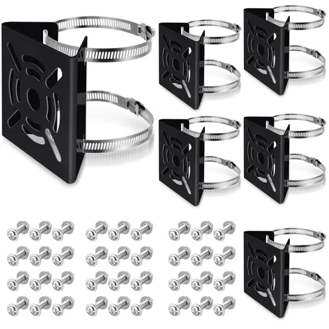 6 Pcs Universal Vertical Pole Mount for Wall Mounting Bracket with 6 Loops So...