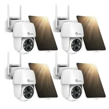 Solar Security Cameras Wireless Outdoor 4 Pack, WiFi 6 with 4dBi Antenna for ...