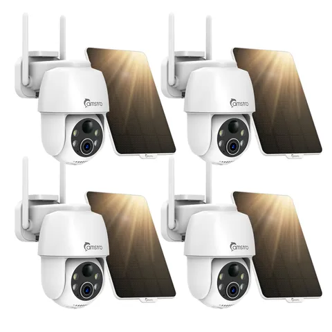 Solar Security Cameras Wireless Outdoor 4 Pack, WiFi 6 with 4dBi Antenna for ...