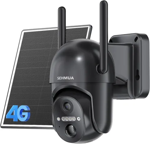 Wireless 4G LTE Solar Security Camera - 2K Color Night Vision and PIR Detection