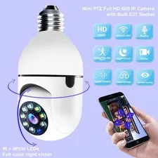 1080P WiFi Light Bulb Security Camera | 360° Smart Home Monitor