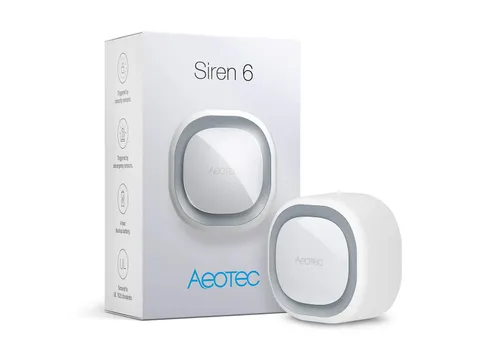 Aeotec Z-wave Siren 6 Indoor Security Alarm With Strobe Lights And Sounds