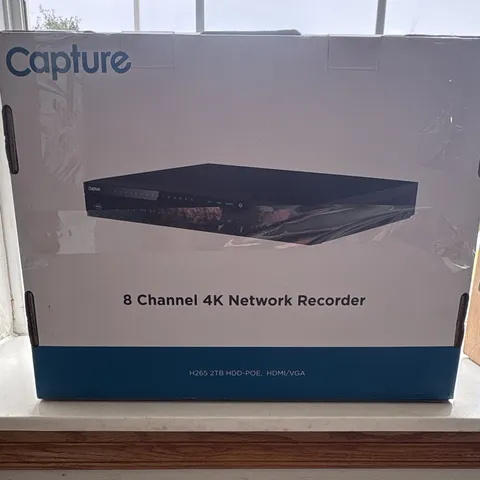 Capture R2-8CHNVR2TB 8CH 4K Network Video Recorder  included 3 cameras & monitor