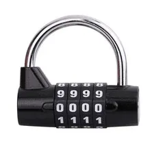 Weatherproof Security Padlock Portable Heavy Duty 4 Dial Digit Combination Lock 