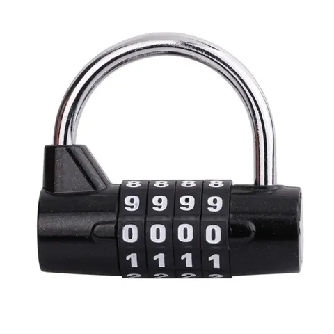 Weatherproof Security Padlock Portable Heavy Duty 4 Dial Digit Combination Lock 