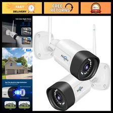 5MP 2-Way Audio Outdoor Security Cameras, IP66 Waterproof, Night Vision, Motion