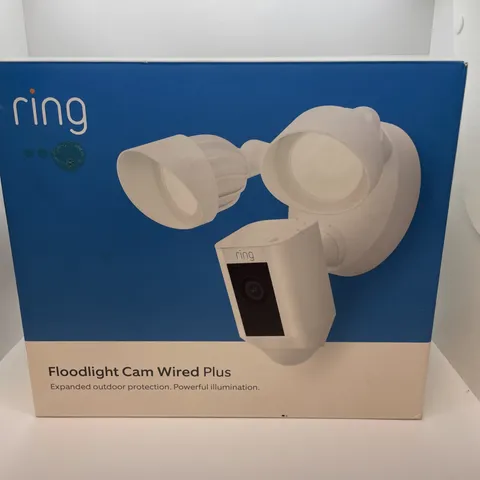 Ring Floodlight Cam Wired Plus Outdoor Security Camera 1080p w/ Siren - Open Box