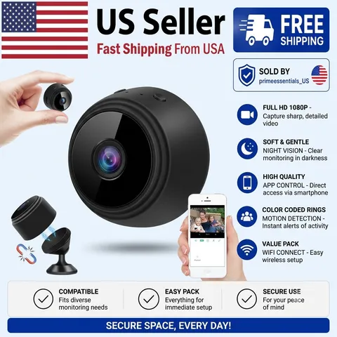 Mini WiFi IP Camera 1080P HD Wireless Security Camera Night Vision Home DVR USB