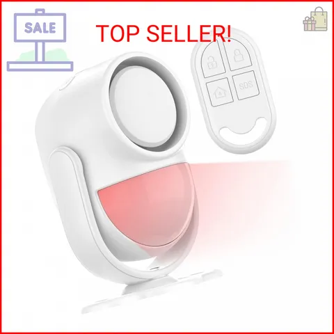 Luckydeer 125dB Loud Motion Sensor Alarm with 328ft Remote Control (40ft PIR Det