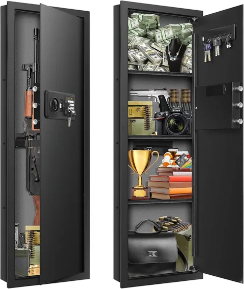 Fireproof In-Wall Safe 43.3" Tall, Electronic Hidden Safe for Jewelry & Cash