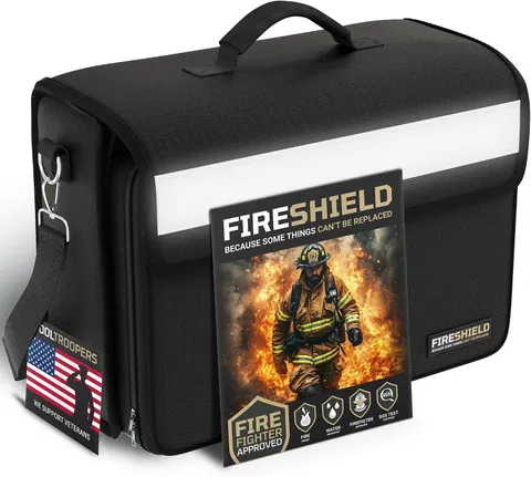 FIRESHIELD PRO 5200°F Fireproof Document Bag – Portable Water Resistant Briefcas