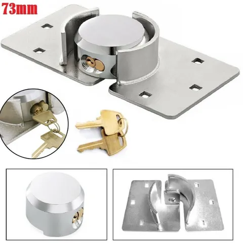 73MM HEAVY DUTY SHACKLESS PADLOCK AND HASP SET GATE SHED VAN SECURITY ROUNDLOCK●
