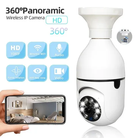 1080P Bulb Security Camera 2.4G WiFi Outdoor Indoor CCTV Night Vision Audio