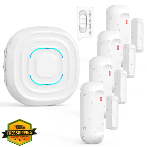 SanJie Door Chime Alarm, 4 Sensors + 1 Receiver
