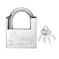 High Security Steel Shrouded Padlock with Key, Silver(2-11/16 Inch)