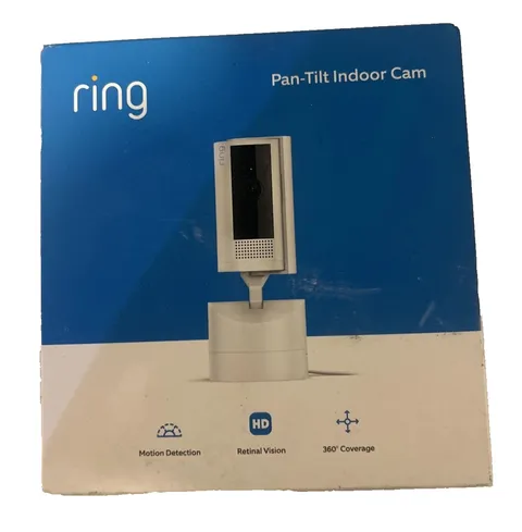 Ring Pan-Tilt Indoor Cam HD Wi-Fi Motion Two-Way Audio Night Vision White