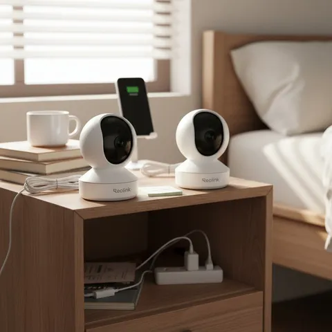 360° Pan-Tilt Security Camera with Night Vision & Two-Way Audio - E12 White Pack
