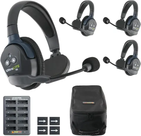 UL4S Ultralite HD Wireless Intercom Headset System, 4-Person Full Duplex Communi