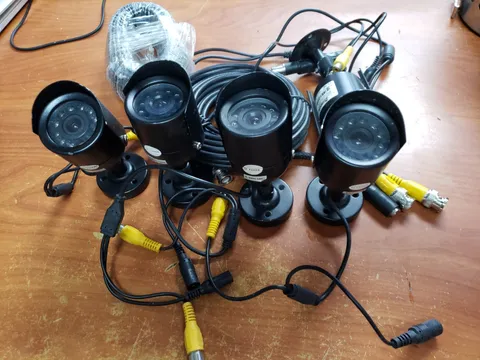lot of 6 cameras for security untested parts w/ extras