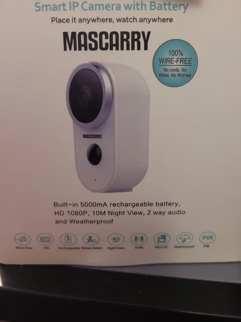 4 X MASCARRY 1080p Wireless SMART IP CAMERA WITH Rechargeable Battery