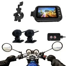 Motorcycle 1080P Waterproof Dash Cam 3'' LCD Recording Dual Lens Camera Logger