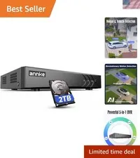 Advanced 3K Lite 8CH DVR with 2TB HDD & AI Human/Vehicle Detection for Security