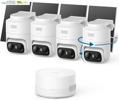 Security Eufycam C37 4-Cam Kit, 360° Pan&Tilt Auto Tracking | Wireless Outdoor