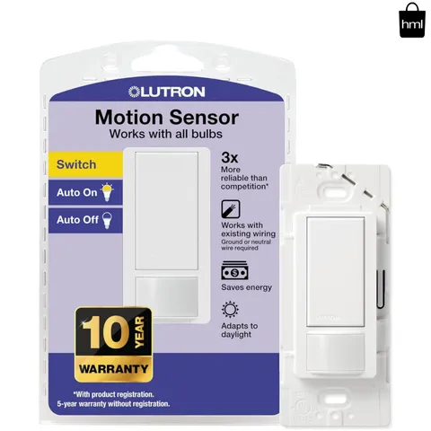Energy-Saving White Motion Sensor Switch - 2 Amp, Easy Installation, Title 24