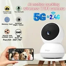 3K Security Cameras Baby Pet Monitor Camera 2.4G/5G WiFi Smart Home Wired Cam