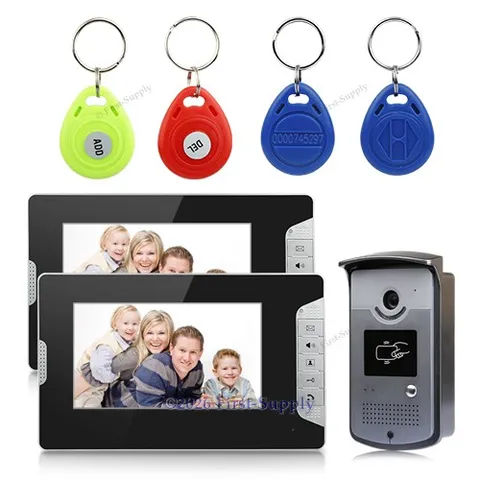 Fashionable 7" Wired Video Door Phone Intercom System 700TVL Camera Night Vision