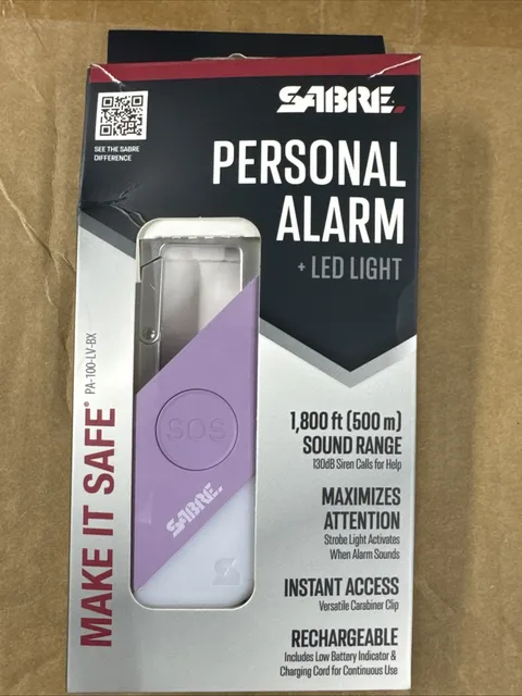 NEW Sabre Personal Alarm Led light Portable Safety Security led