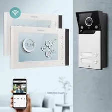 HOMSECUR 7" HD WIFI Video Doorphone Entry Intercom Door Unlock for 2 Families