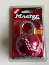 Master Lock Sphero Combination Lock Smooth Spin Padlock 2076DAST Red W/Key