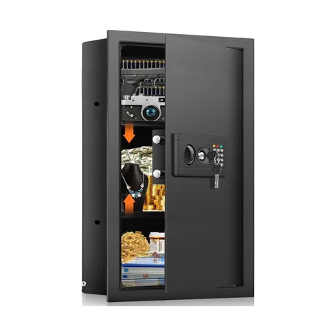 25.6" Tall Fireproof Wall Safes Between the Studs 16" Centers, Hidden Wall Sa...