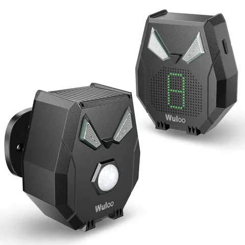 Solar Driveway Alarm Wireless Outside Weatherproof 1/2 Mile Long Range, Outdo...