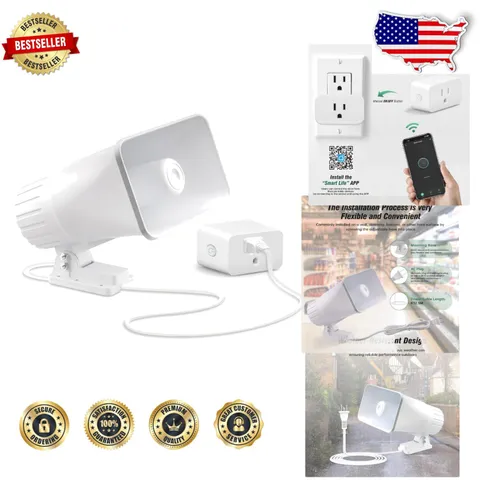 Wired Horn Alarm 110V 80W 120dB Weather Resistant Wi-Fi Remote Control