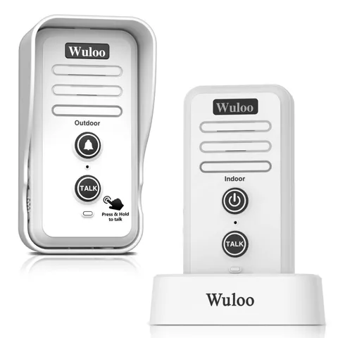 Wuloo 1/2Mile Range Wireless Doorbell Intercoms Rechargeable for Home & Garden