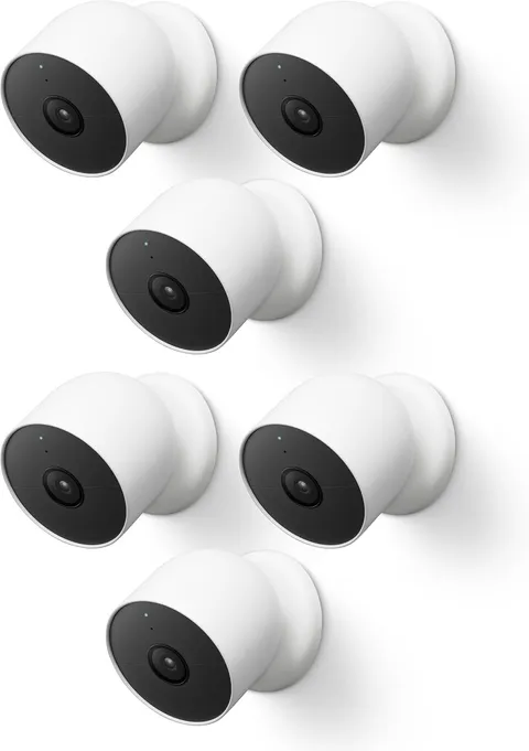 Google Nest Cam Outdoor or Indoor, Battery - 2Nd Generation - 6 Pack