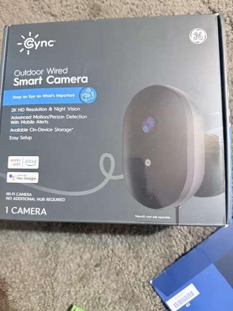 Cync Outdoor Wired Smart Camera 2K Wi-Fi Night Vision Alexa Google Black 1 Cam