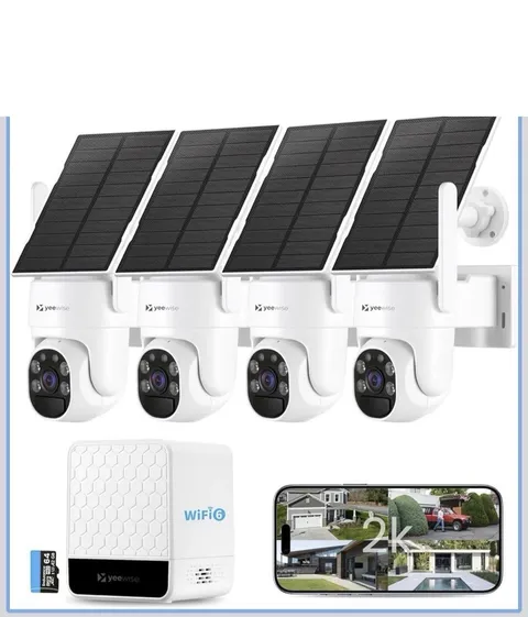 Solar Security Cameras Wireless Outdoor, 4 Cam-Kit, No Subscriptio